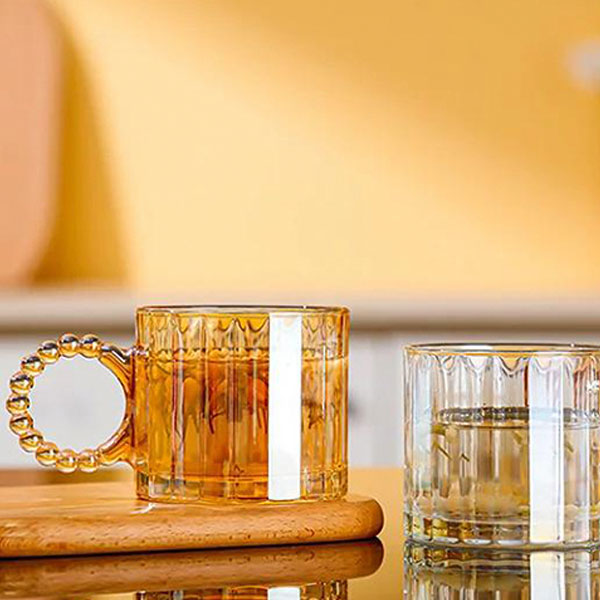 300ml Glass Mugs with Big Handles