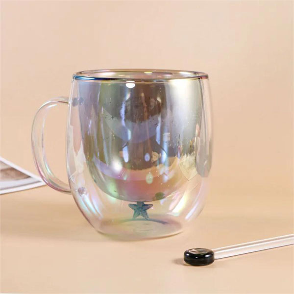 Coffee Double Colored Glass Cup