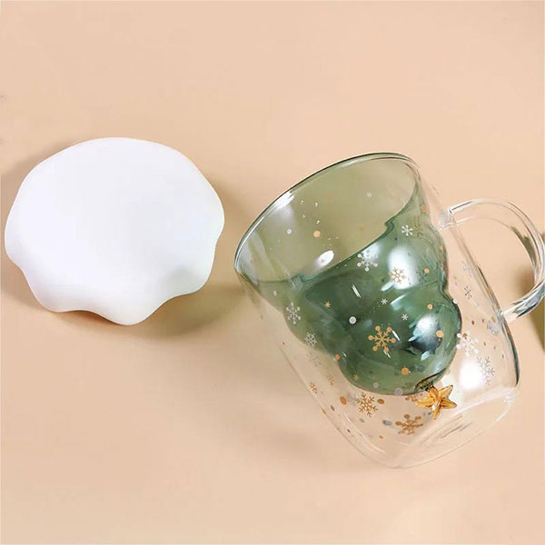 Double Walled Christmas Mug with Lid