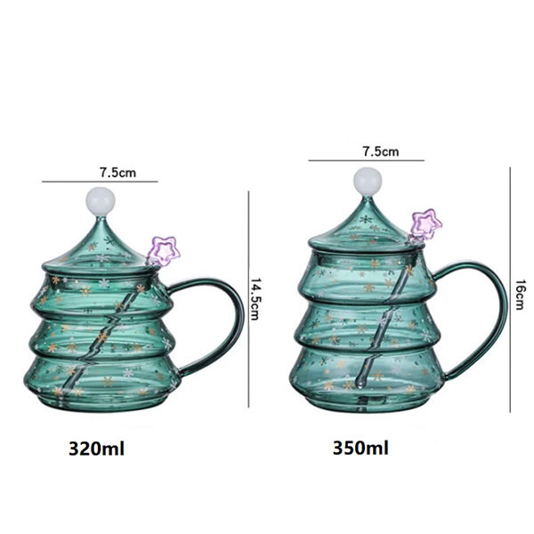 Glass Christmas Tree Mugs