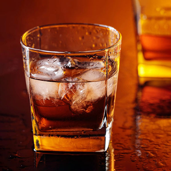 Clear Square Crystal Whiskey Glasses