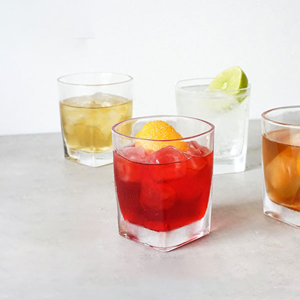 Square Bottom Round Top Whiskey Glasses