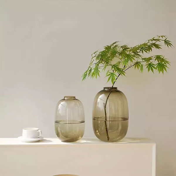 Amber Blown Glass Vase