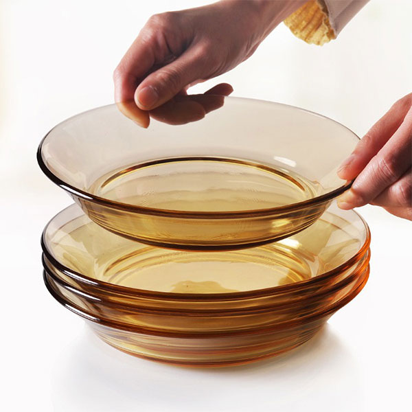Amber Depression Glass Plate