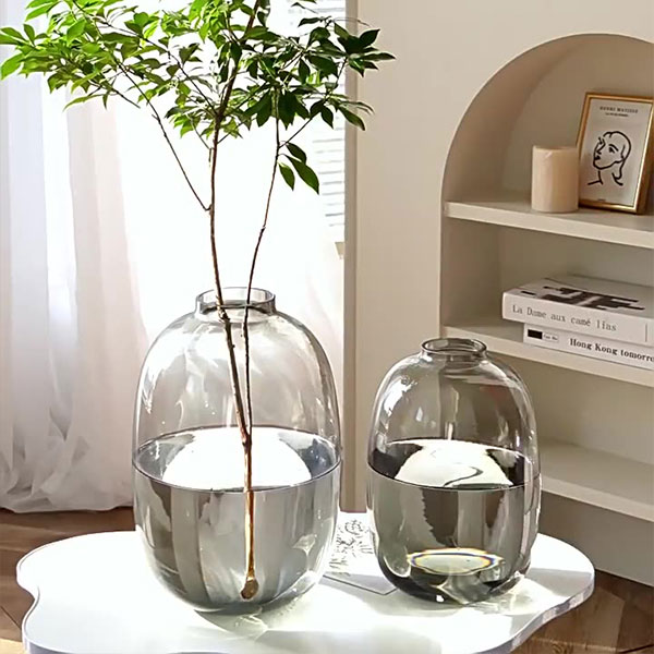 Black Glass Vase Large