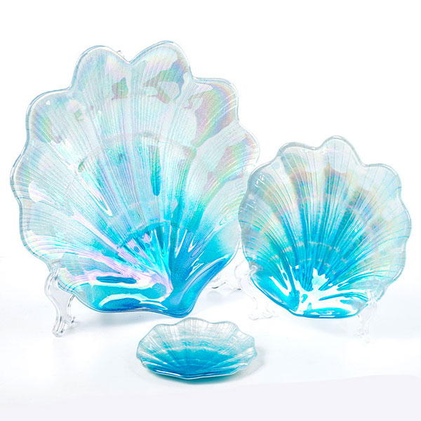 Blue Carnival Glass Plate