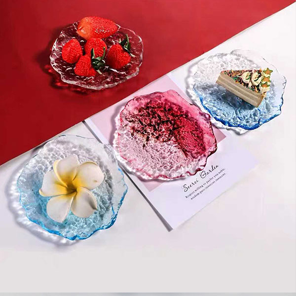 Blue Glass Dessert Plates