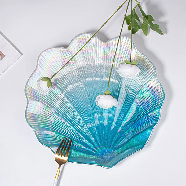 Blue Glass Plates Vintage