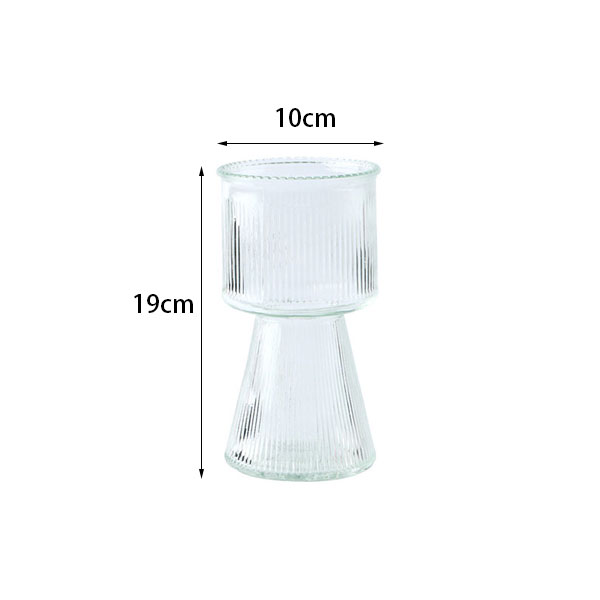 Clear Ribbed Glass Vase