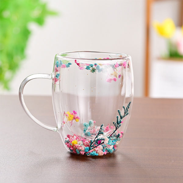 Floral Glass Mug