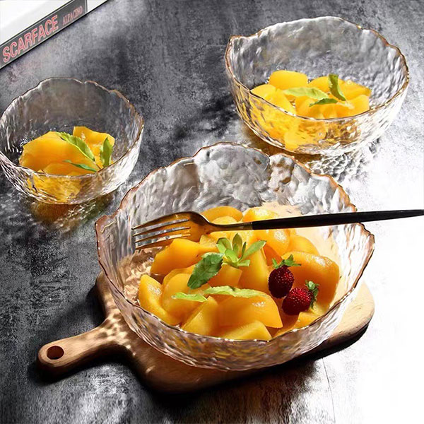 Glass Bowl With Gold Rim