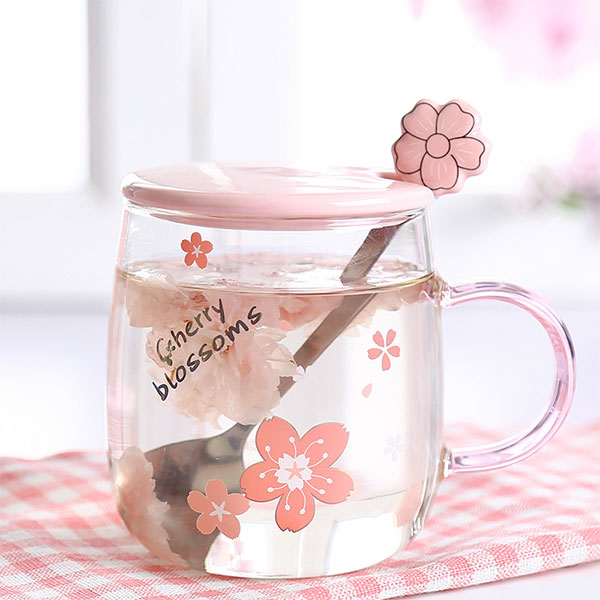 Glass Cup With Flowers