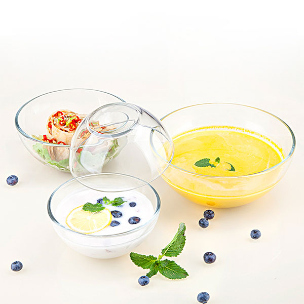 Glass Salad Bowl Set