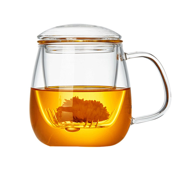 Glass Tea Mug With Infuser And Lid