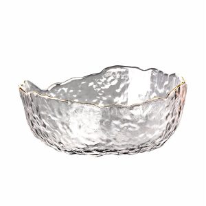 Gold Rim Glass Bowl