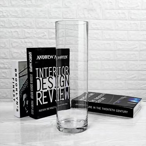 Large Cylindrical Glass Vase