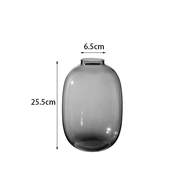 Round Black Glass Vase