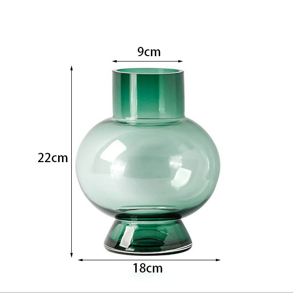 Round Green Glass Vase