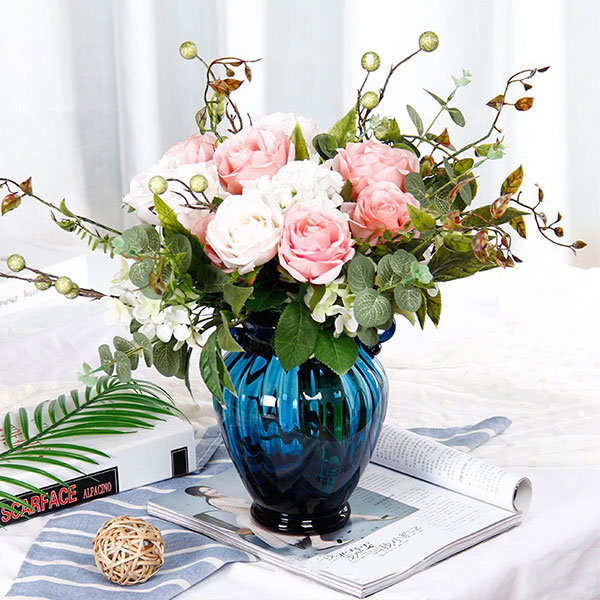 Blue Clear Glass Vase