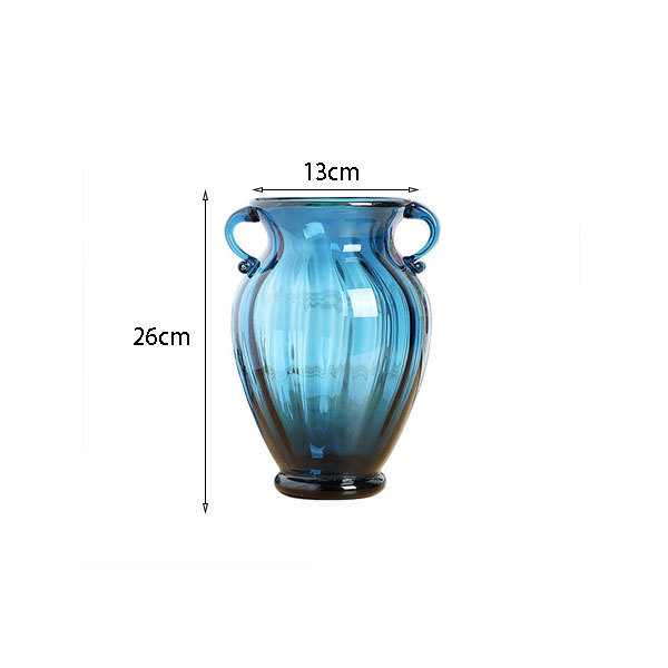 Blue Glass Flower Vase