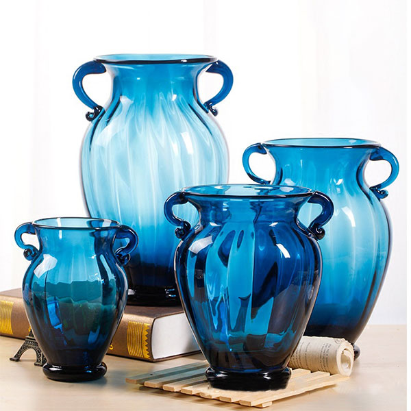 Blue Vintage Glass Vase